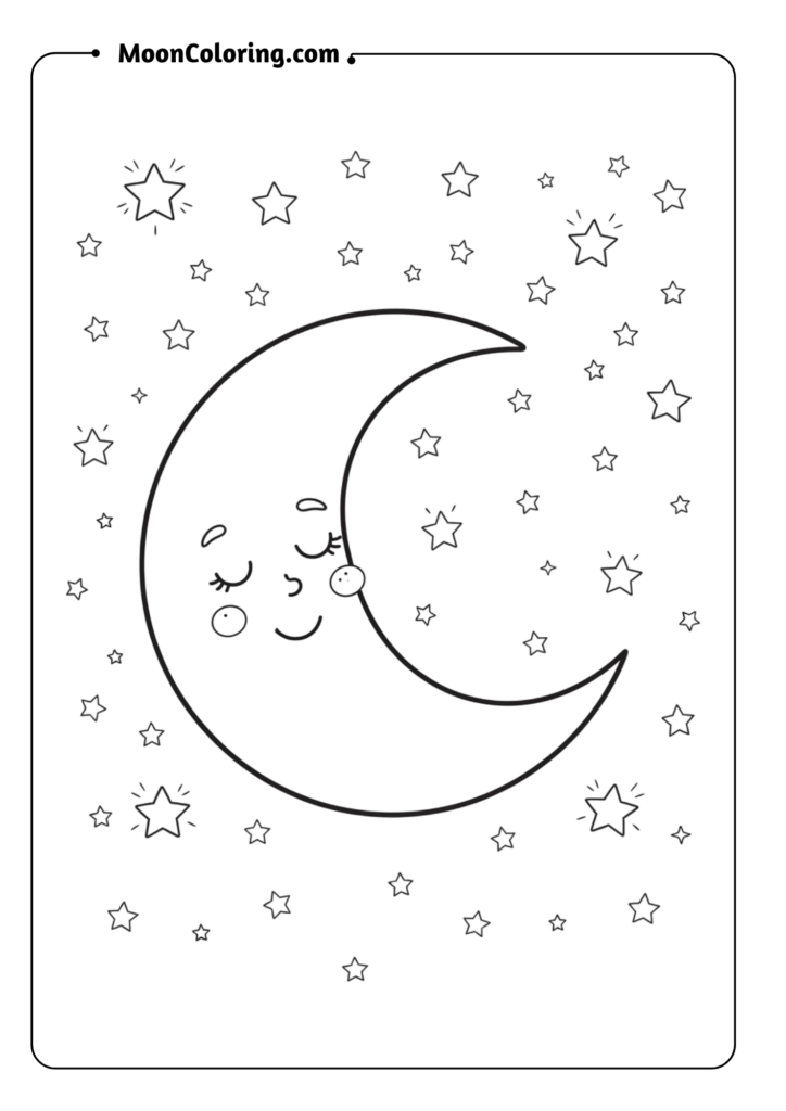 The Sleepy Smiling Crescent Moon