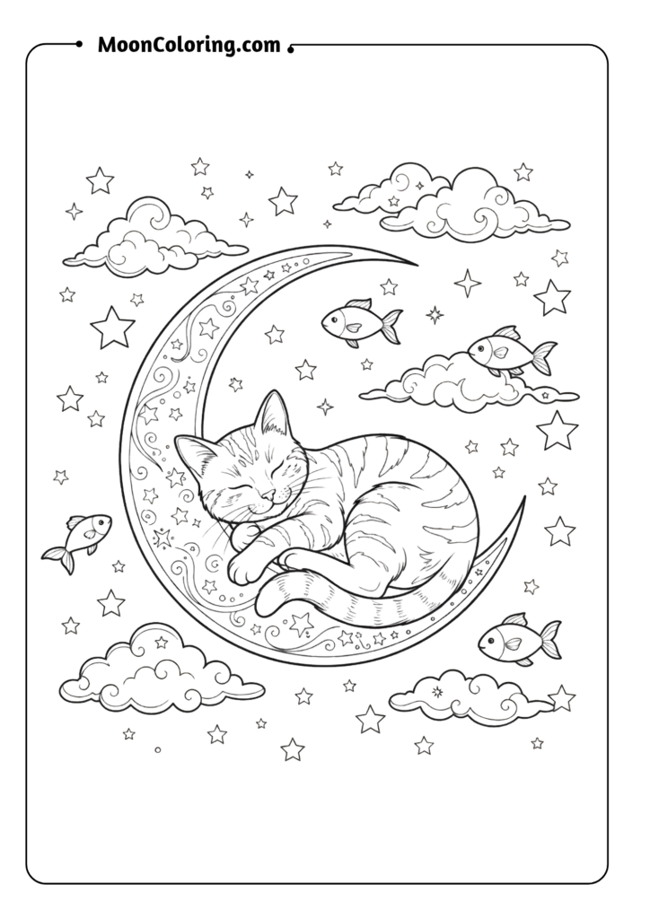The Sleeping Cat on the Crescent Moon
